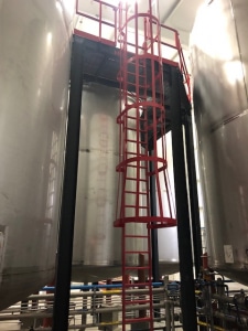 caged ladder custom built by piccola in kentucky