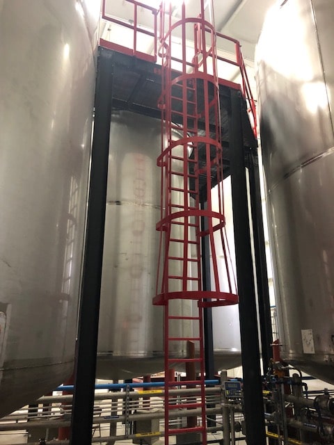caged ladder custom built by piccola in kentucky