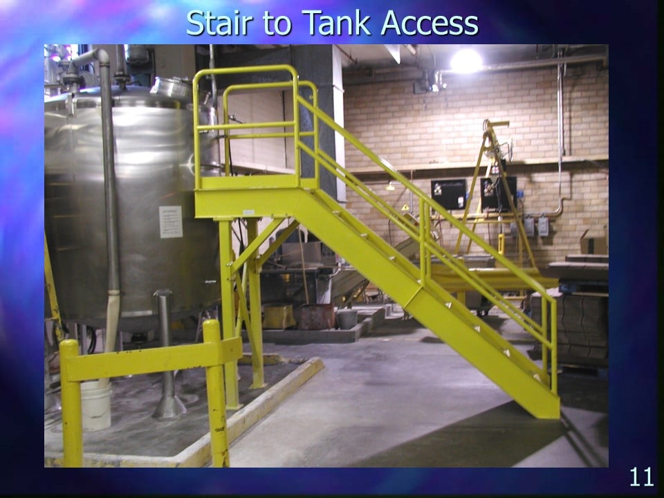 tank access stairs built by piccola mfg in kentucky